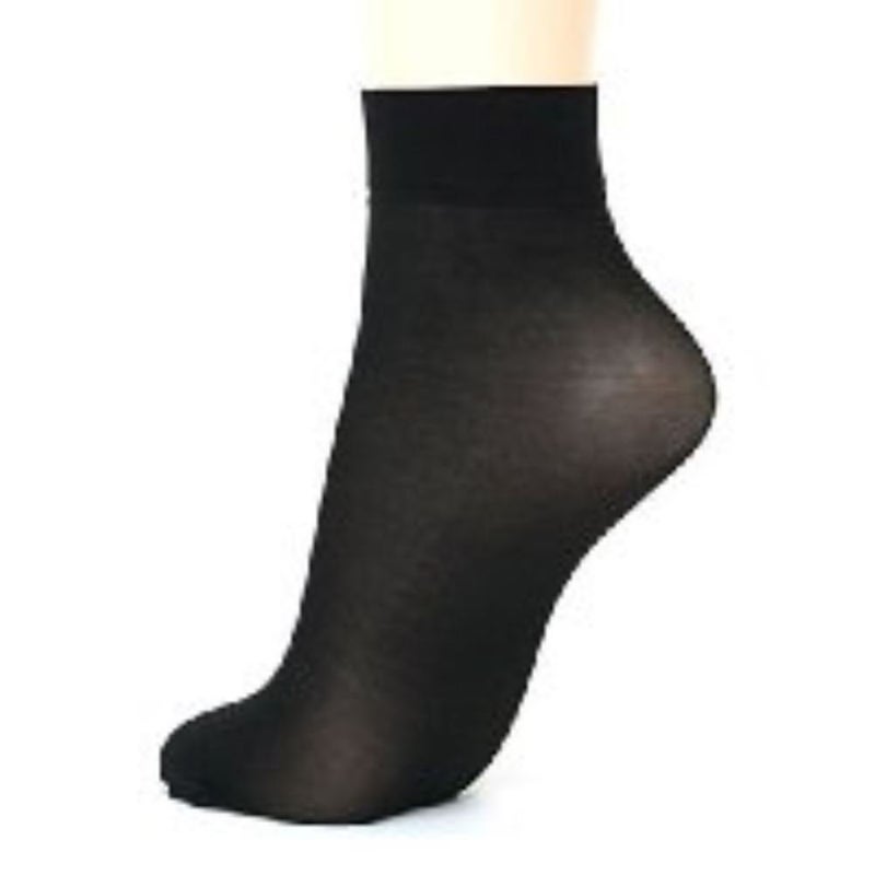 ZIJING TRY ON Disposable SOCKS PEDS FOOTIES DISPOSABLE NYLON SLIP ON SOCKS FOR GUEST WOMENS MENS BLACK NUDE COLOR set of 100 pair (black color) - Image 1